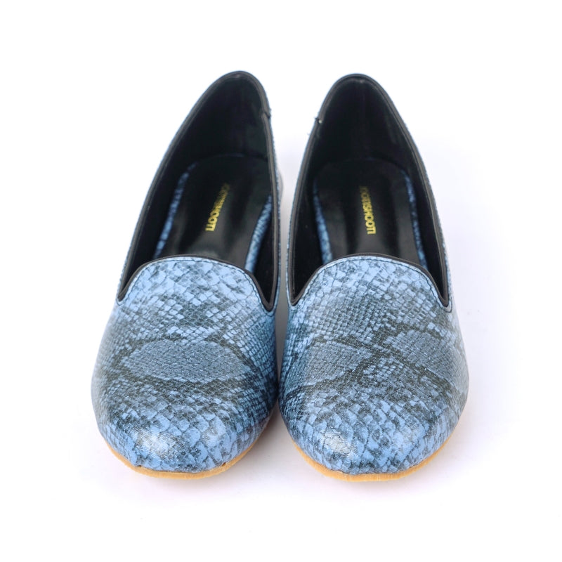 Blue Textured Loafers