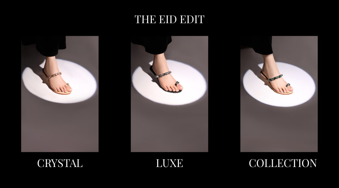 Crystal Luxe Collection by JootiShooti: Modern Crystal Flats for Eid and Festive Wear