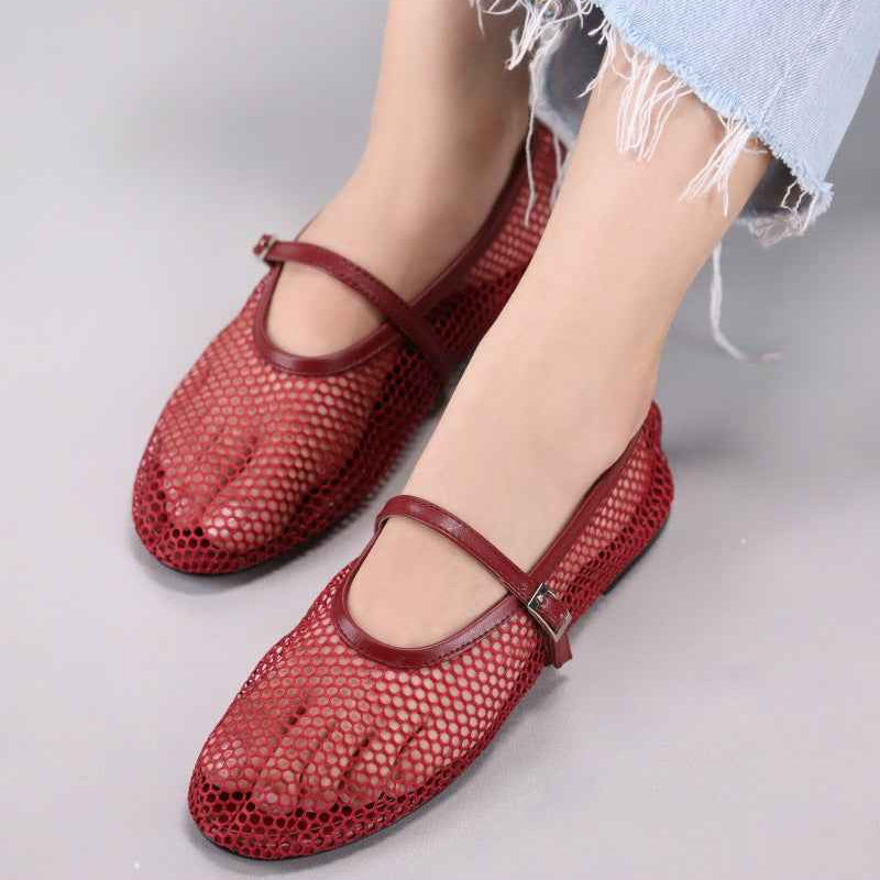 Crimson Breeze Mesh Mary Jane