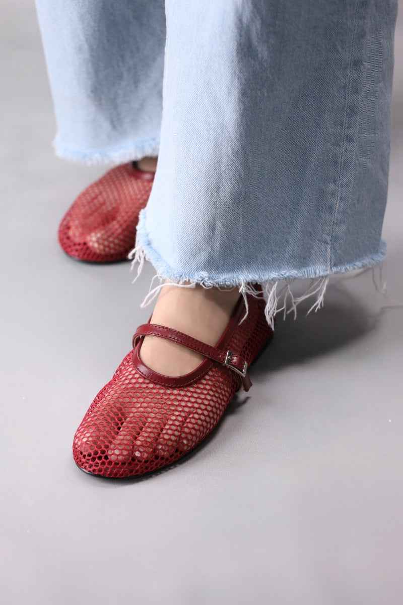 Crimson Breeze Mesh Mary Jane