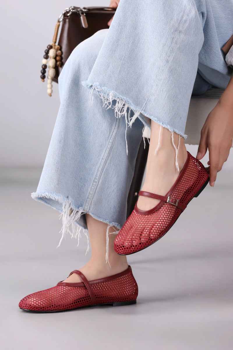 Crimson Breeze Mesh Mary Jane