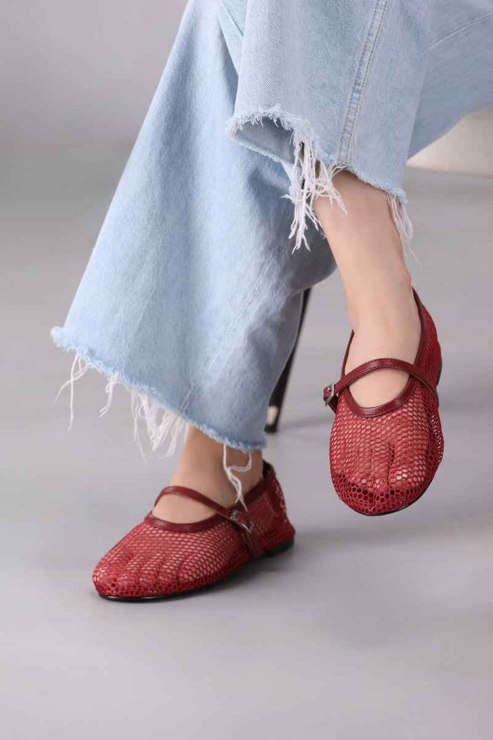 Crimson Breeze Mesh Mary Jane