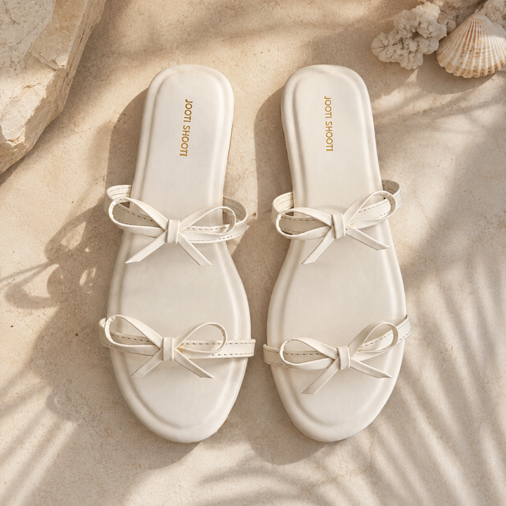 Cloud Nine white bow slide