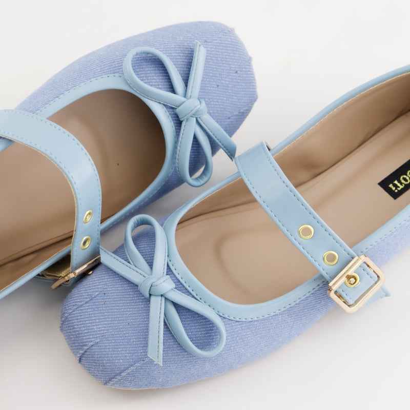 Cloud Denim Bow Mary Jane