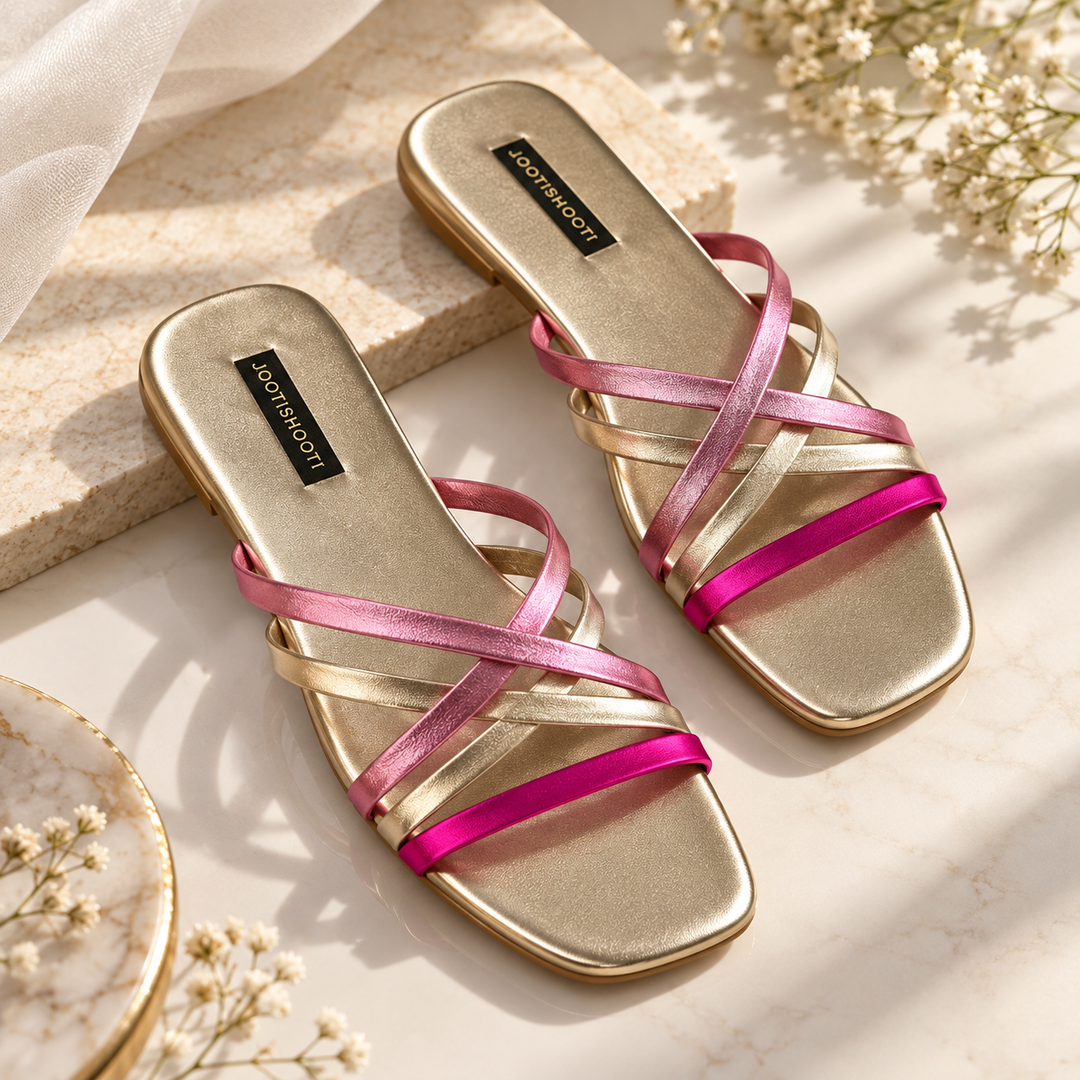 Rosé Pop multicolor slide side view