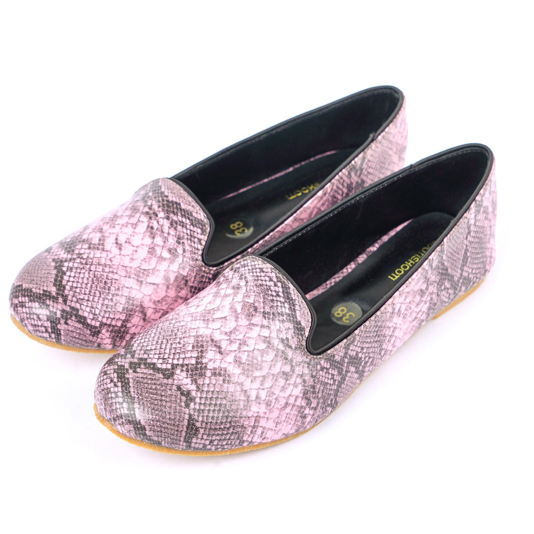 Pink Textured Loafers