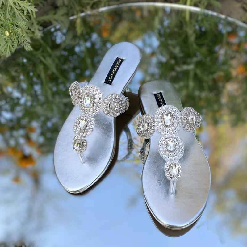Selena Silver Slides - Jooti Shooti