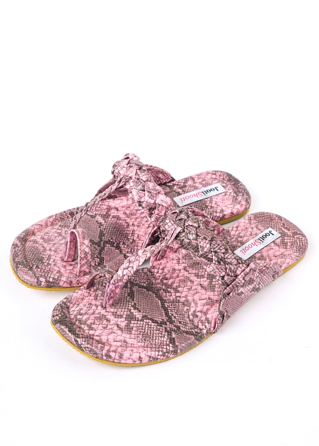 Chunky Braided Kolha Textured Pink - Jooti Shooti